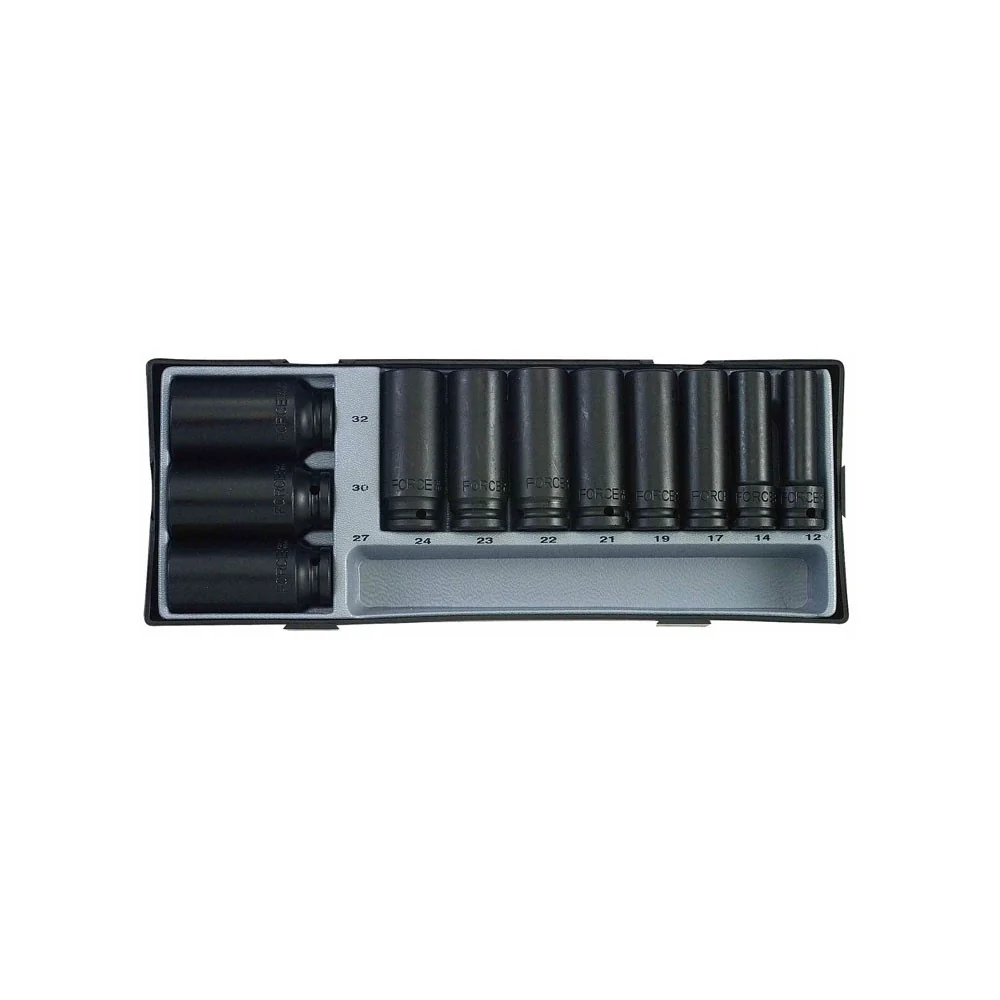 1/2" Krachtdoppenset 6-kant lang 11 delig Force