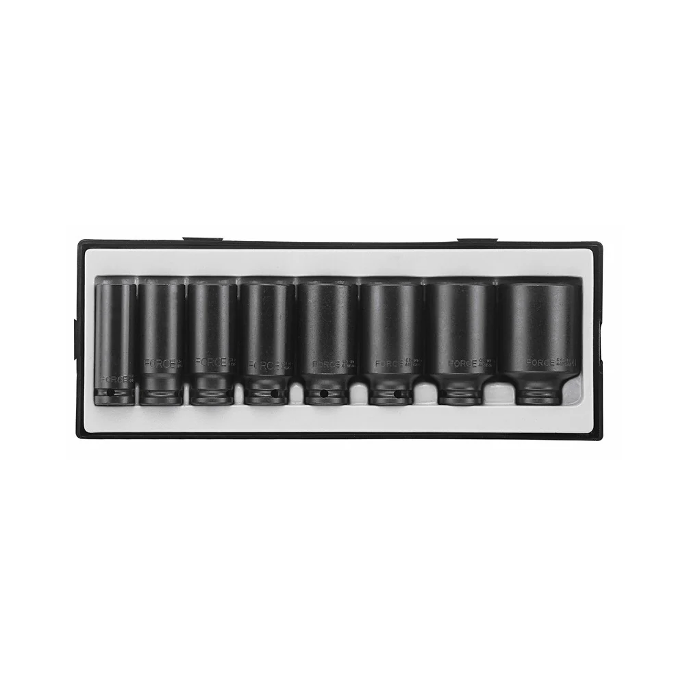 1/2" Krachtdoppenset lang 12-kant 8 delig Force
