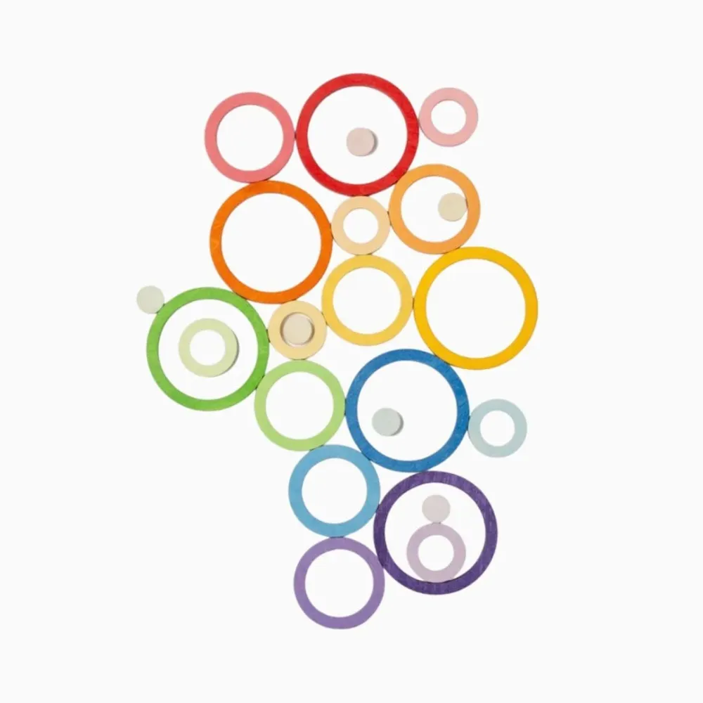 Grapat nesting ringen regenboog - 24 stuks