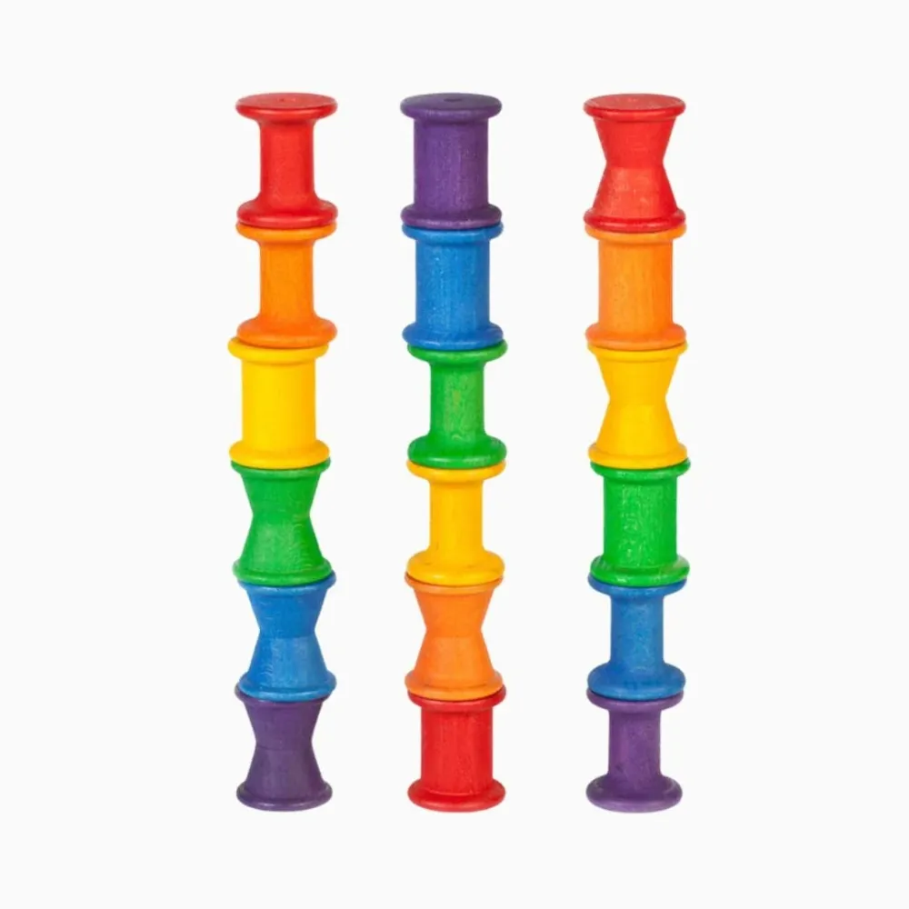 Grapat spoelen regenboog - 18-delig