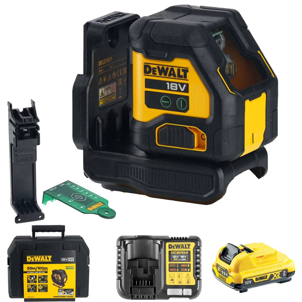 Groene kruis laser tracer Dewalt DCLE34021D1-QW 12V 2Ah