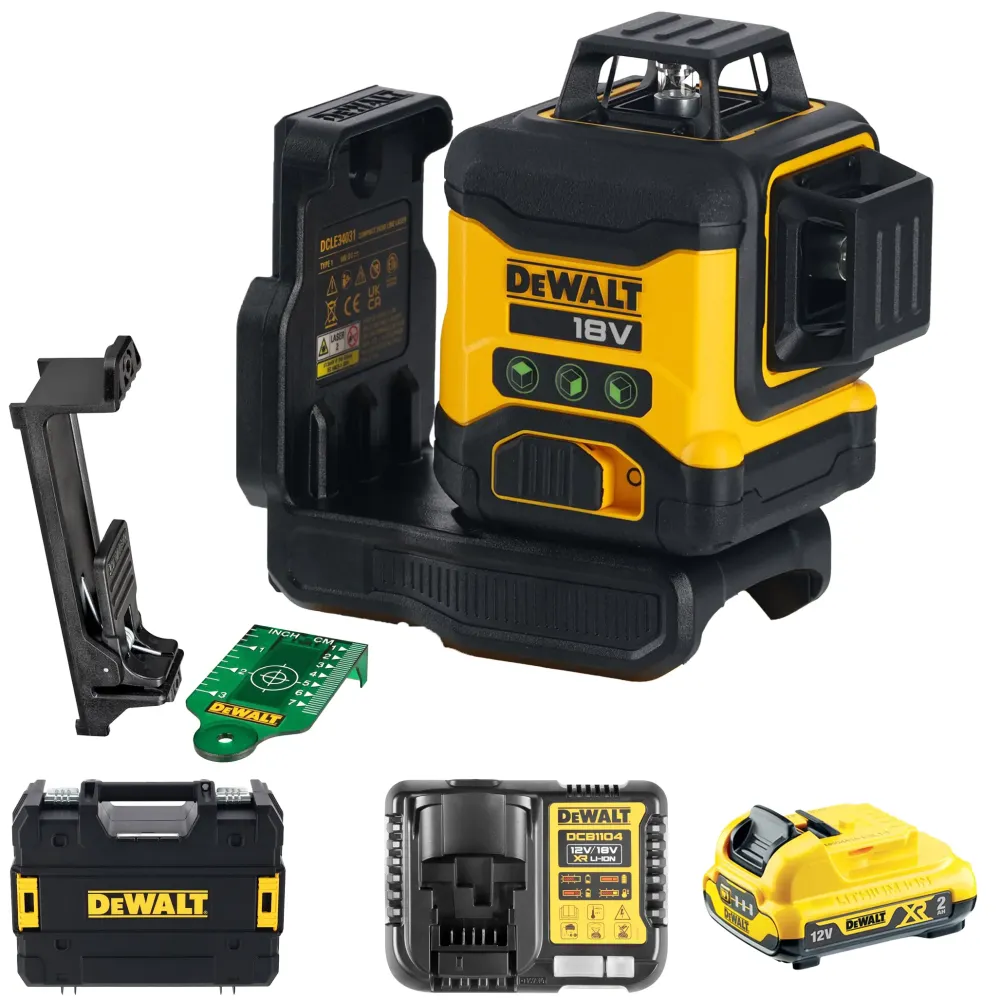 Groene laserwaterpas Dewalt DCLE34031D1-QW 18V 2Ah