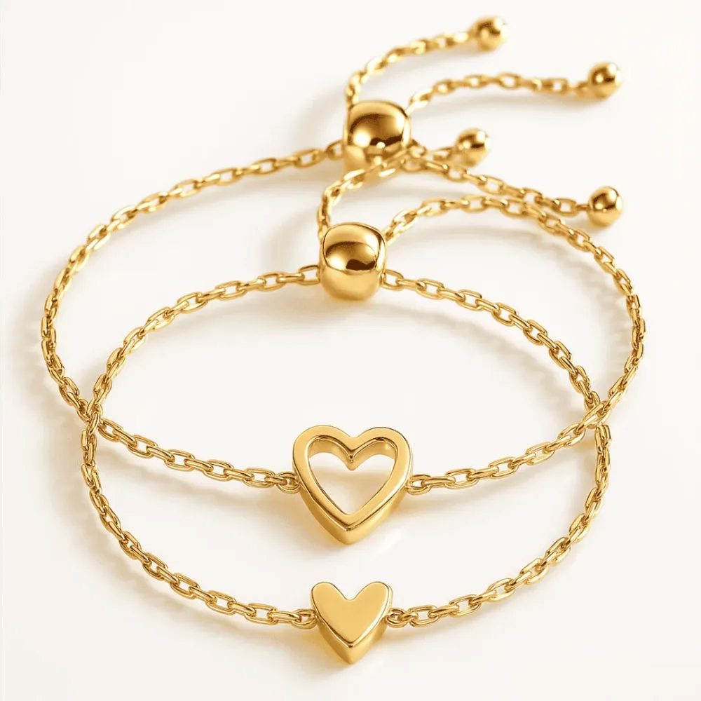 HeartBond | Set van 2 Hart-Armbanden voor Verbinding die Blijft