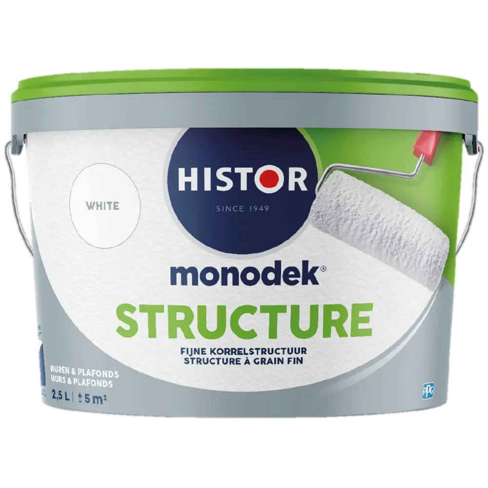 Histor Monodek Structure Muurverf - Mat - White - 2,5L
