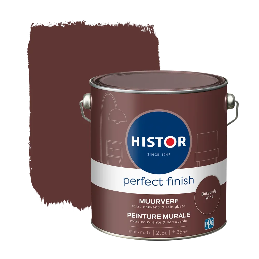 Histor Perfect Finish Muurverf - Mat - Burgundy Wine - 2,5L