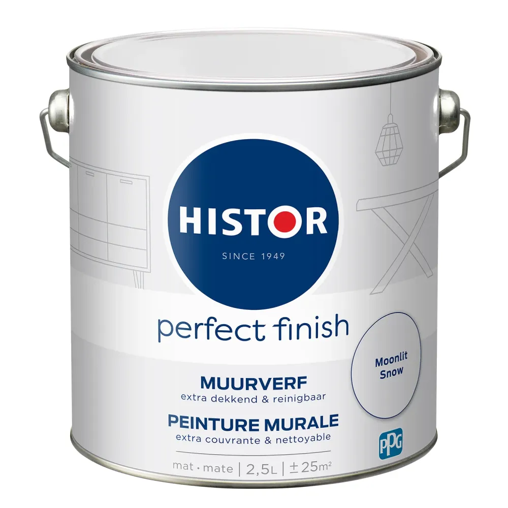 Histor Perfect Finish Muurverf - Mat - Moonlit Snow - 2,5L