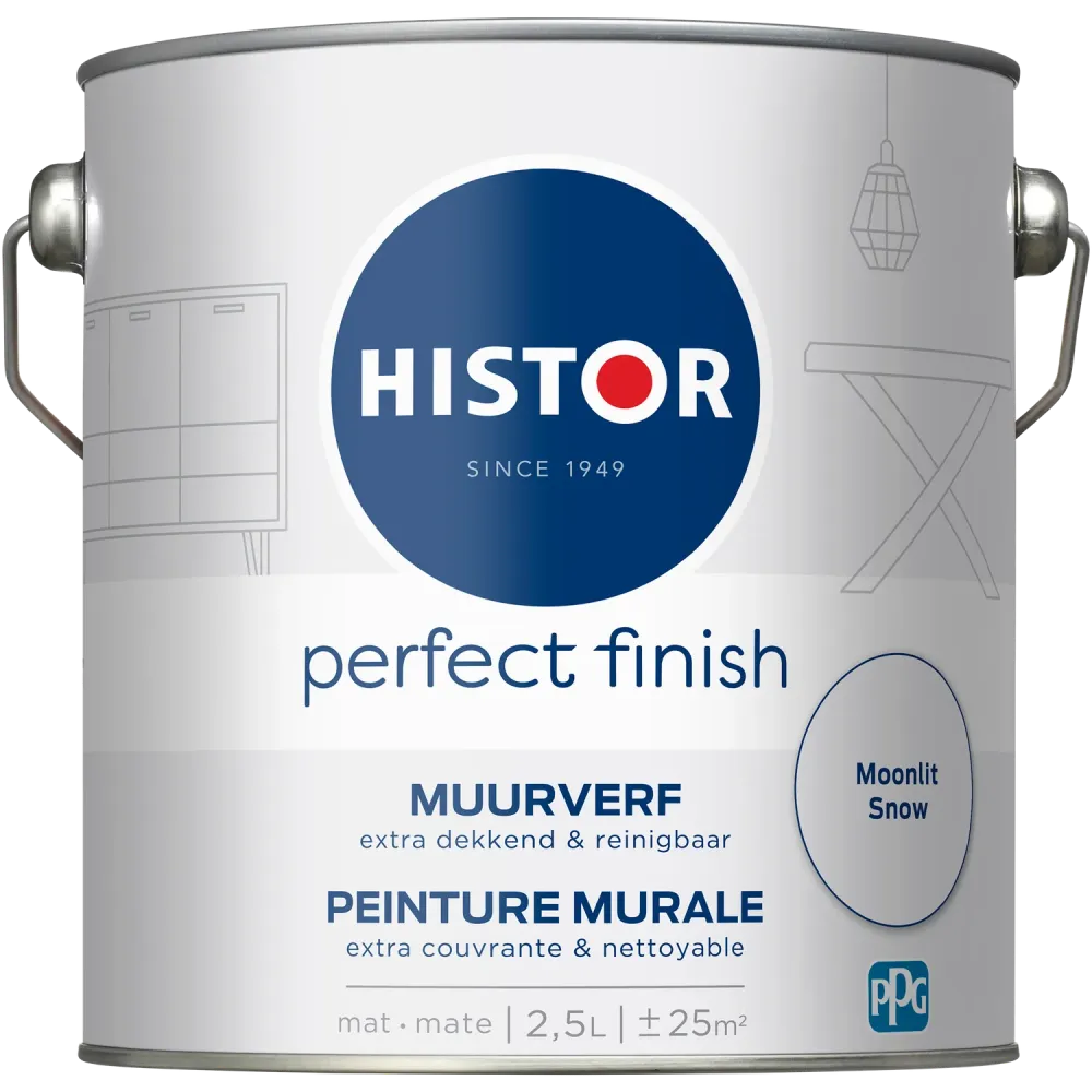 Histor Perfect Finish Muurverf - Mat - Moonlit Snow - 2,5L