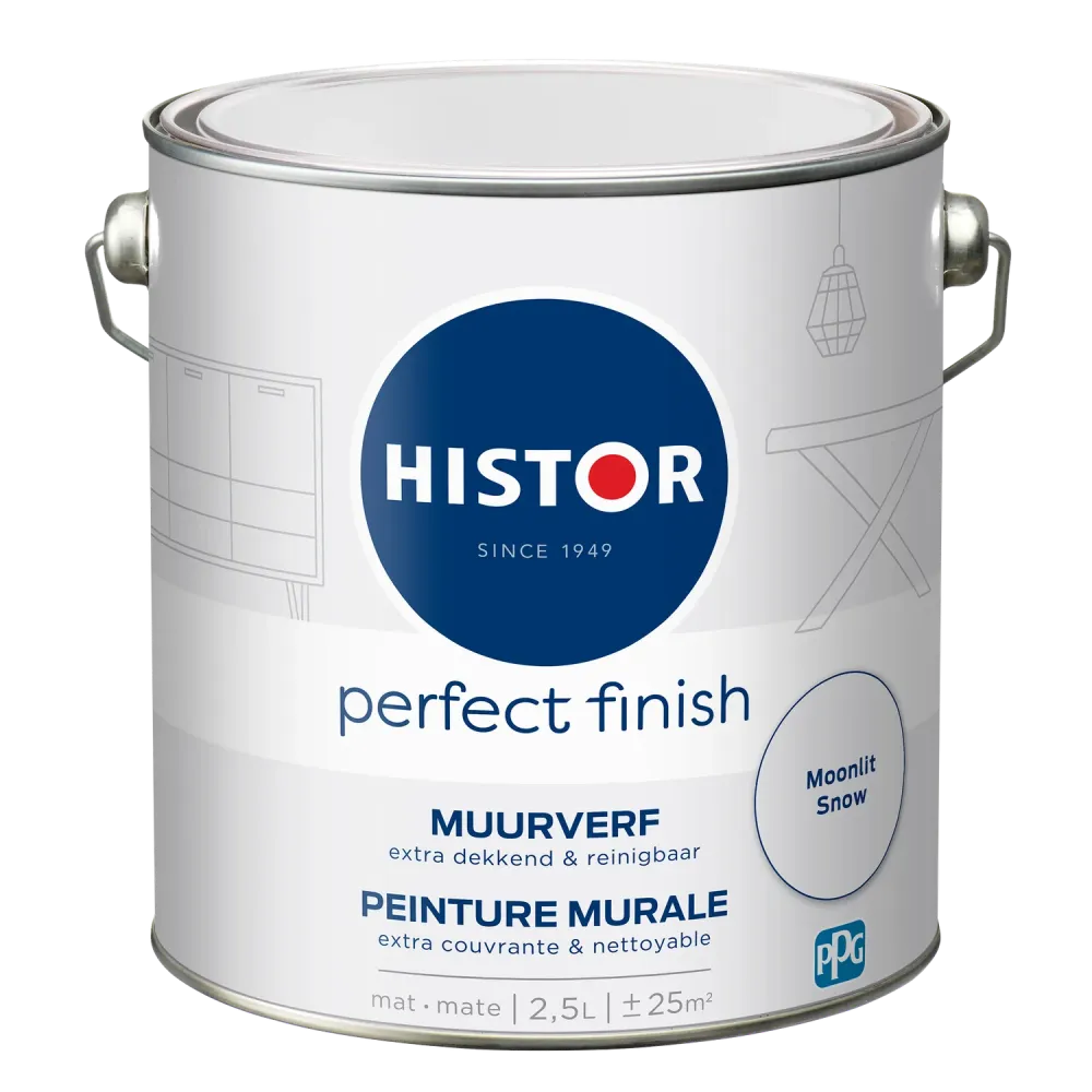 Histor Perfect Finish Muurverf - Mat - Moonlit Snow - 2,5L