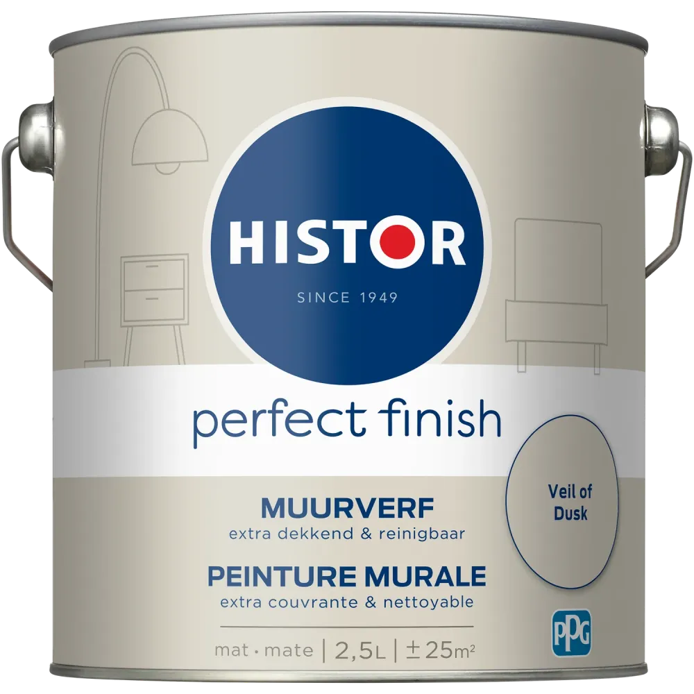 Histor Perfect Finish Muurverf - Mat - Veil Dusk - 2,5L