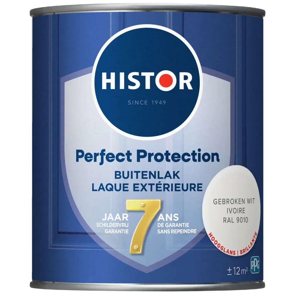 Histor Perfect Protection Buitenlak Hoogglans Gebroken Wit Ral 9010 0,75 Ltr