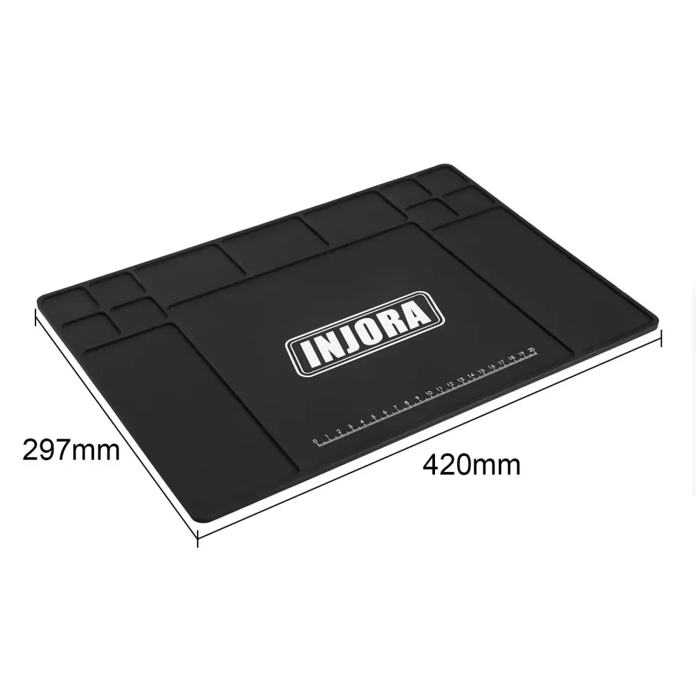 INJORA 420×297mm 1/18 1/24 Tapis de travail Tapis de fosse (Silicone)