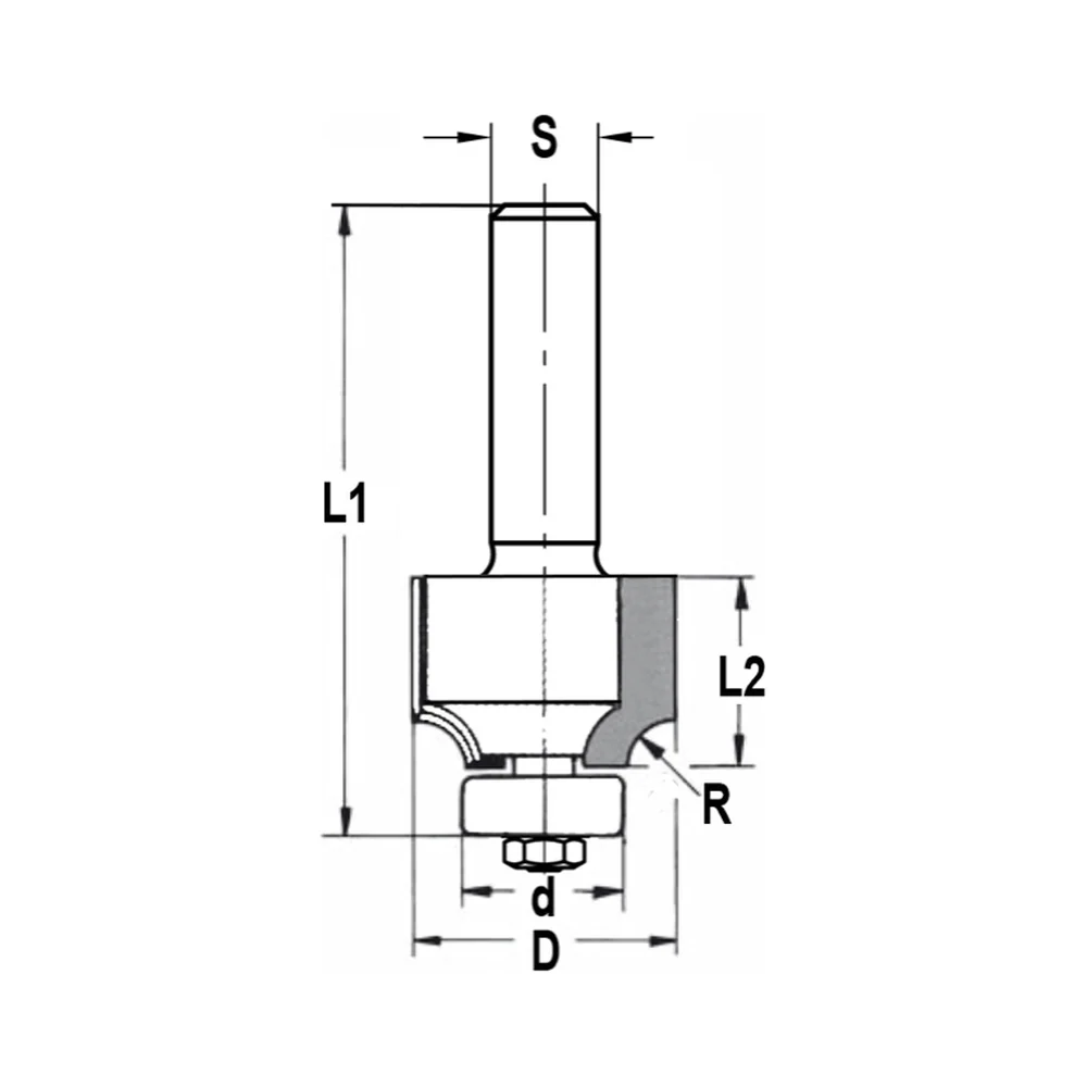 AFRONDPROFIELFREES R=2,0 MM MET LAGER, D=16,7 MM, S=6 MM, HW JSO