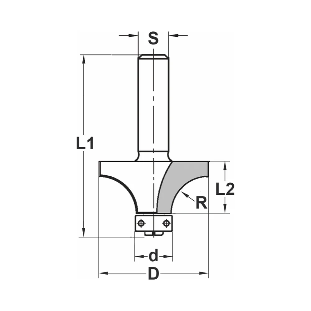 AFRONDPROFIELFREES R=20,0 MM MET LAGER, D=53 MM, S=12 MM, HW JSO
