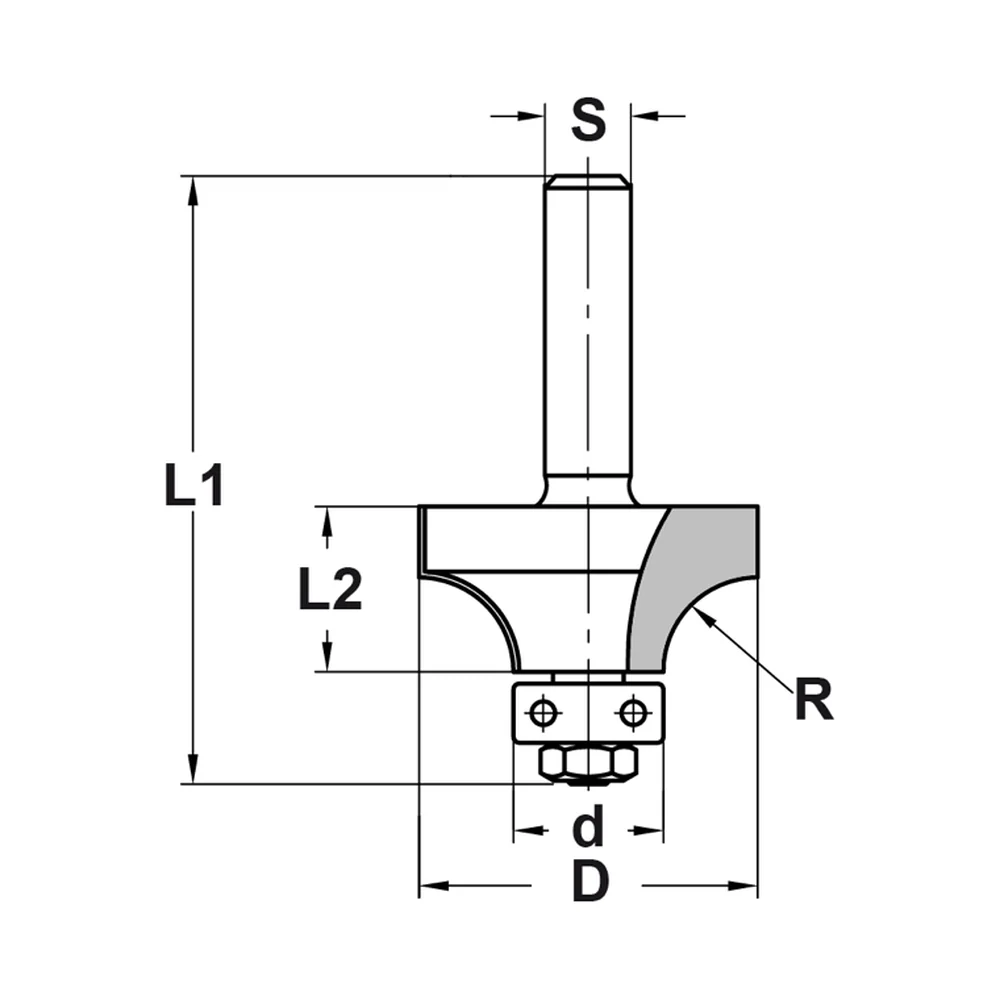 AFRONDPROFIELFREES R=3,0 MM MET LAGER, D=18,7 MM, S=6 MM, HW JSO
