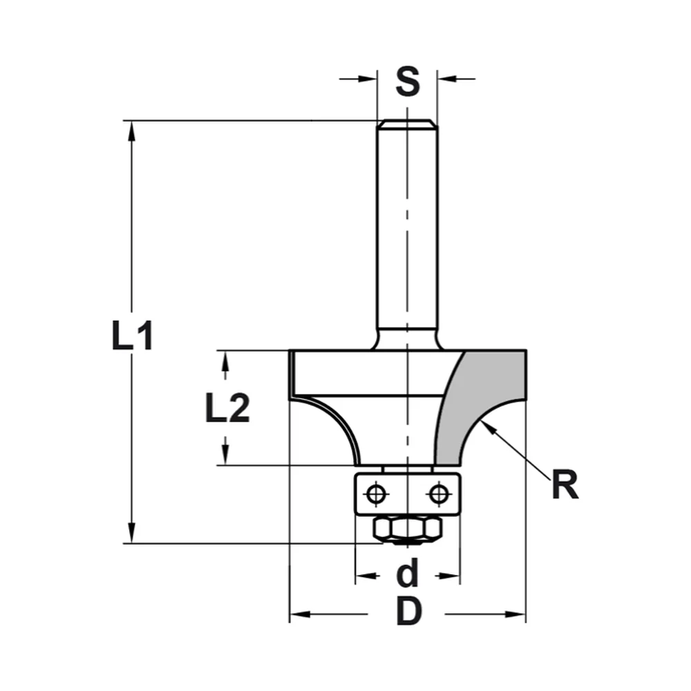 AFRONDPROFIELFREES R=3,0 MM MET LAGER, D=18,7 MM, S=8 MM, HW JSO