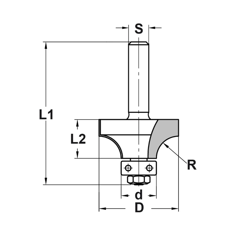 AFRONDPROFIELFREES R=4,0 MM MET LAGER, D=20,7 MM, S=6 MM, HW JSO