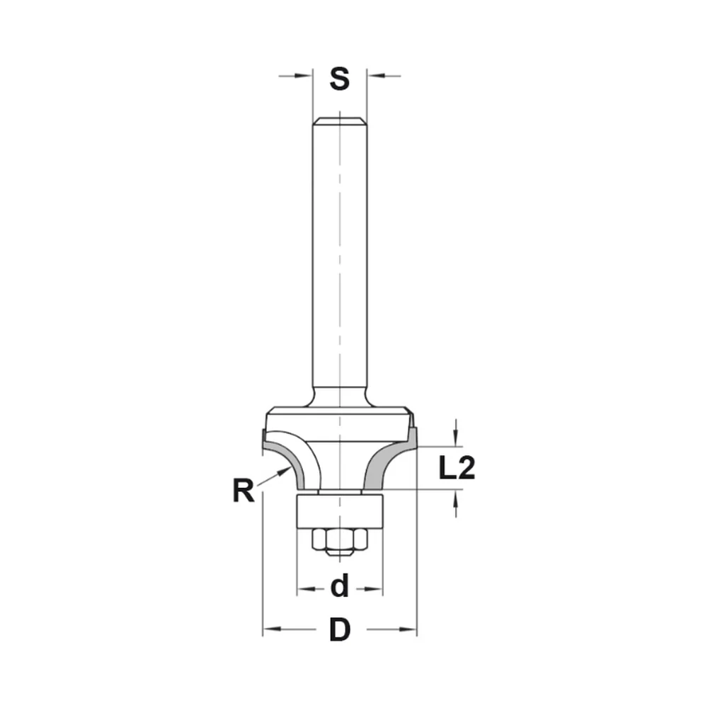 DIAMANT AFRONDPROFIELFREES R=5,0 MM LAGER, D=23 MM, S=8 MM, DP JSO