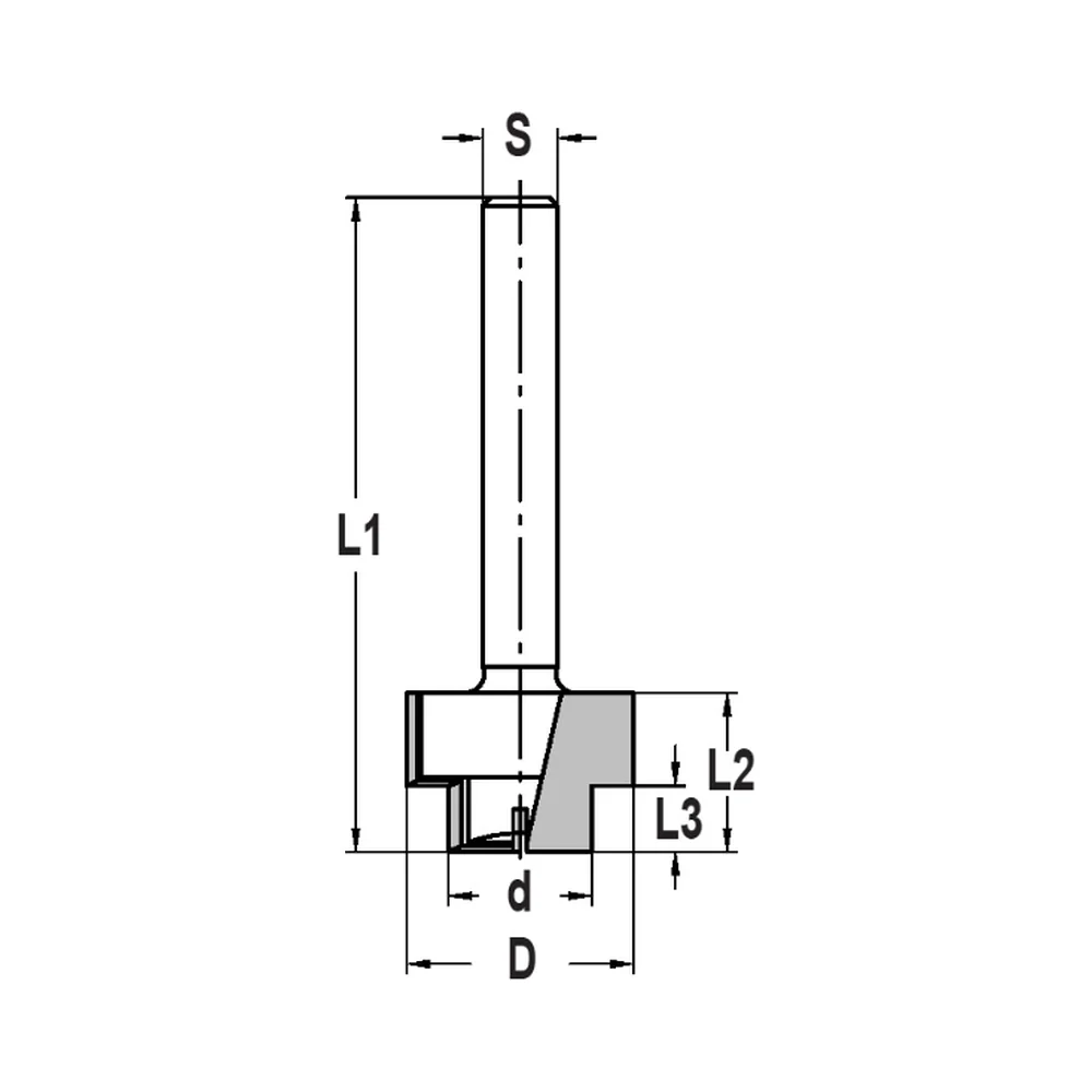 GETRAPTE FREES Ø 20,3 X 12,3 MM, TL=58 MM, S=8 MM, HW JSO