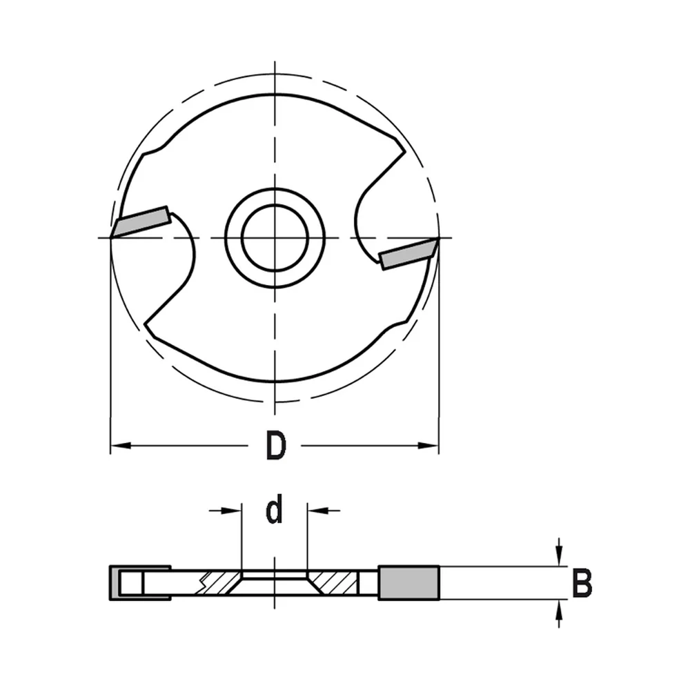 GROEFZAAGJES MET VERZONKEN ASGAT 8,0 MM, Type: Groefzaagje D=50 x 2,5 mm JSO