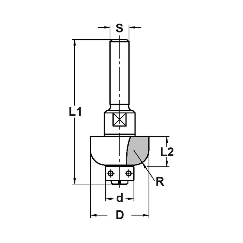 HALFHOLPROFIELFREES R=4,0 MM MET LAGER, D=20 MM, S=12 MM, HW JSO