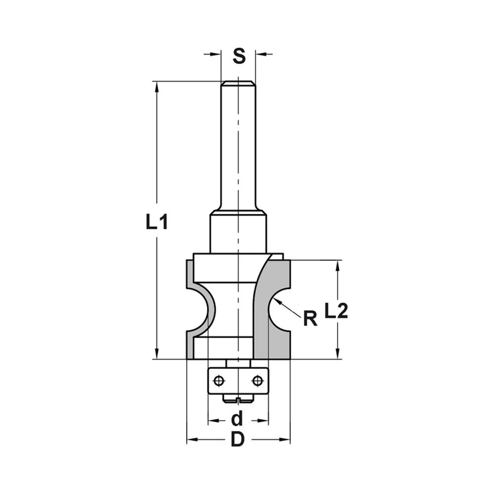 HALFRONDPROFIELFREES R=5,0 MM MET LAGER, D=24 MM, S=10 MM, HW JSO