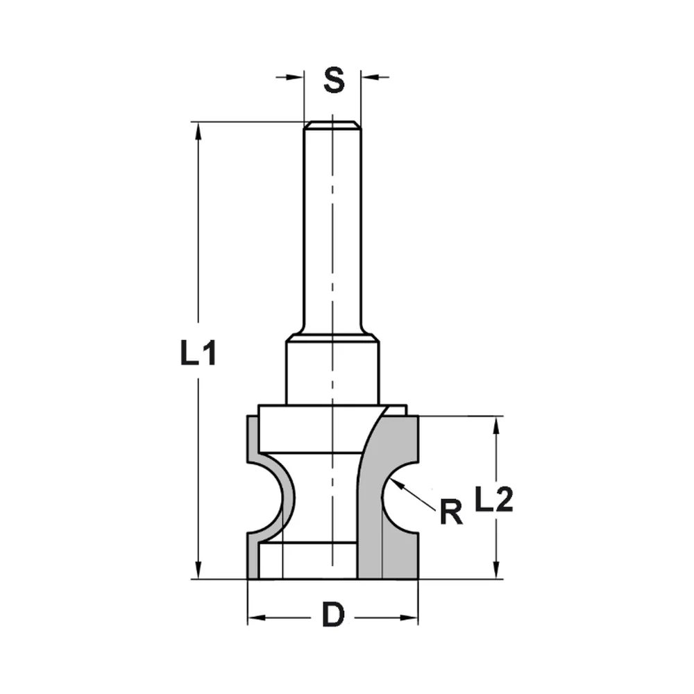 HALFRONDPROFIELFREES R=5,0 MM ZONDER LAGER, D=24 MM, S=6 MM, HW JSO
