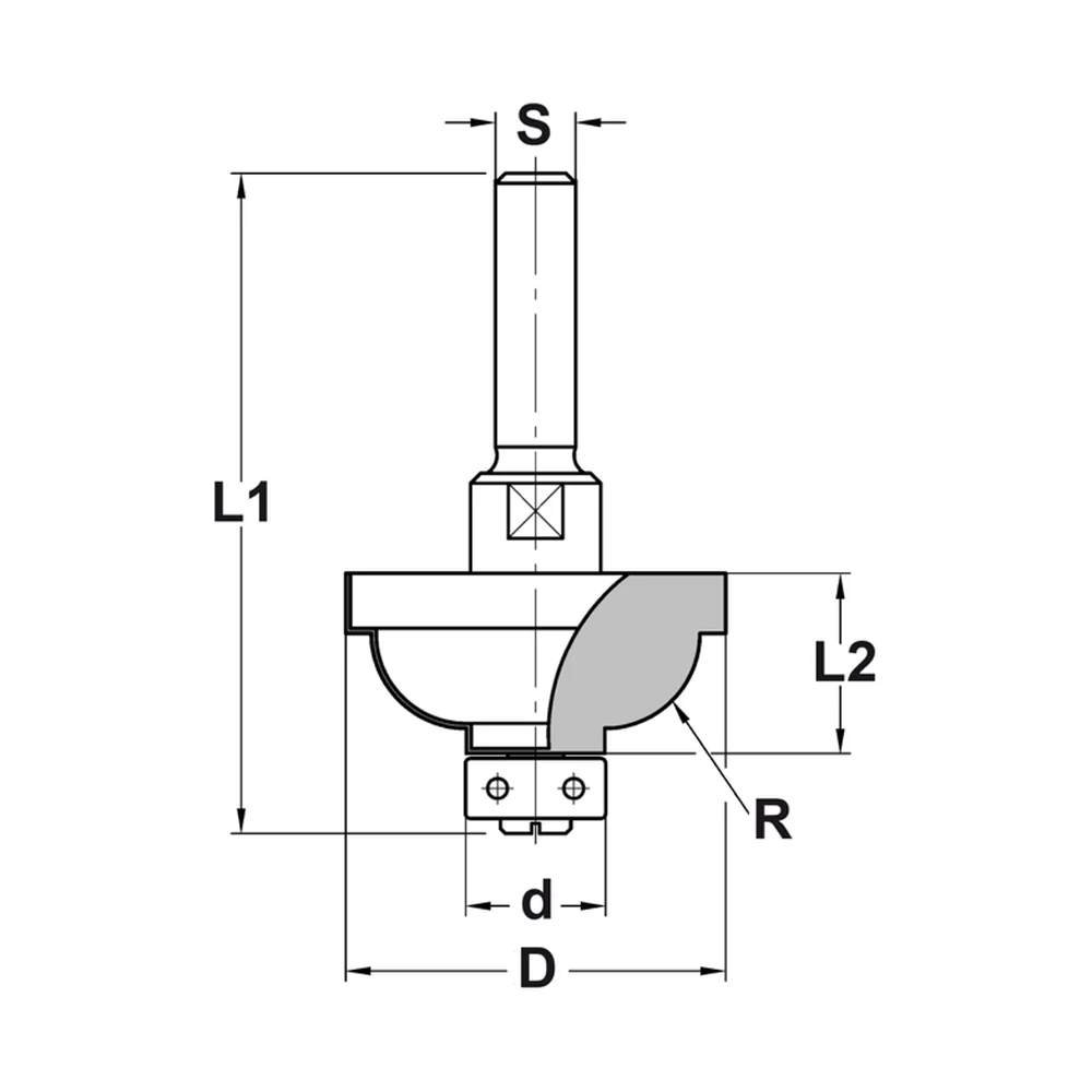 HOLLIJSTPROFIELFREES R=6,35 MM MET LAGER, D=30,7 MM, S=12 MM, HW JSO