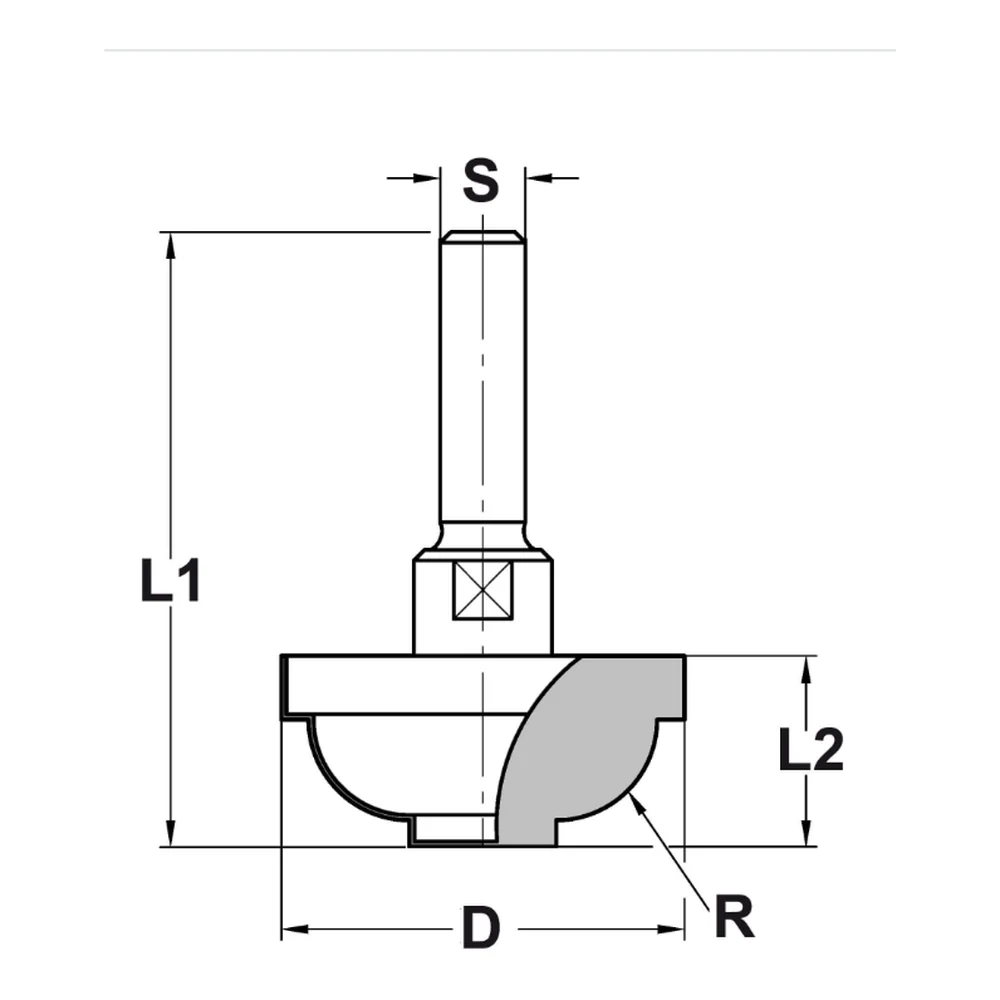 HOLLIJSTPROFIELFREES R=6,35 MM ZONDER LAGER, D=30,7 MM, S=12 MM, HW JSO