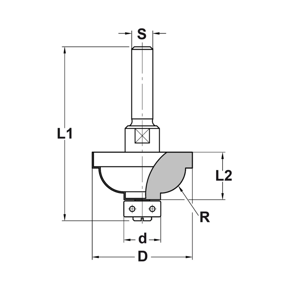 HOLLIJSTPROFIELFREES R=9,5 MM MET LAGER, D=38 MM, S=6 MM, HW JSO