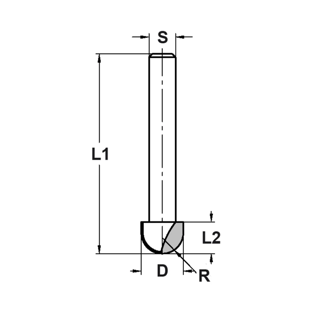 HOLPROFIELFREES R=6,35 MM, TL=40 MM, S=6 MM, HW JSO