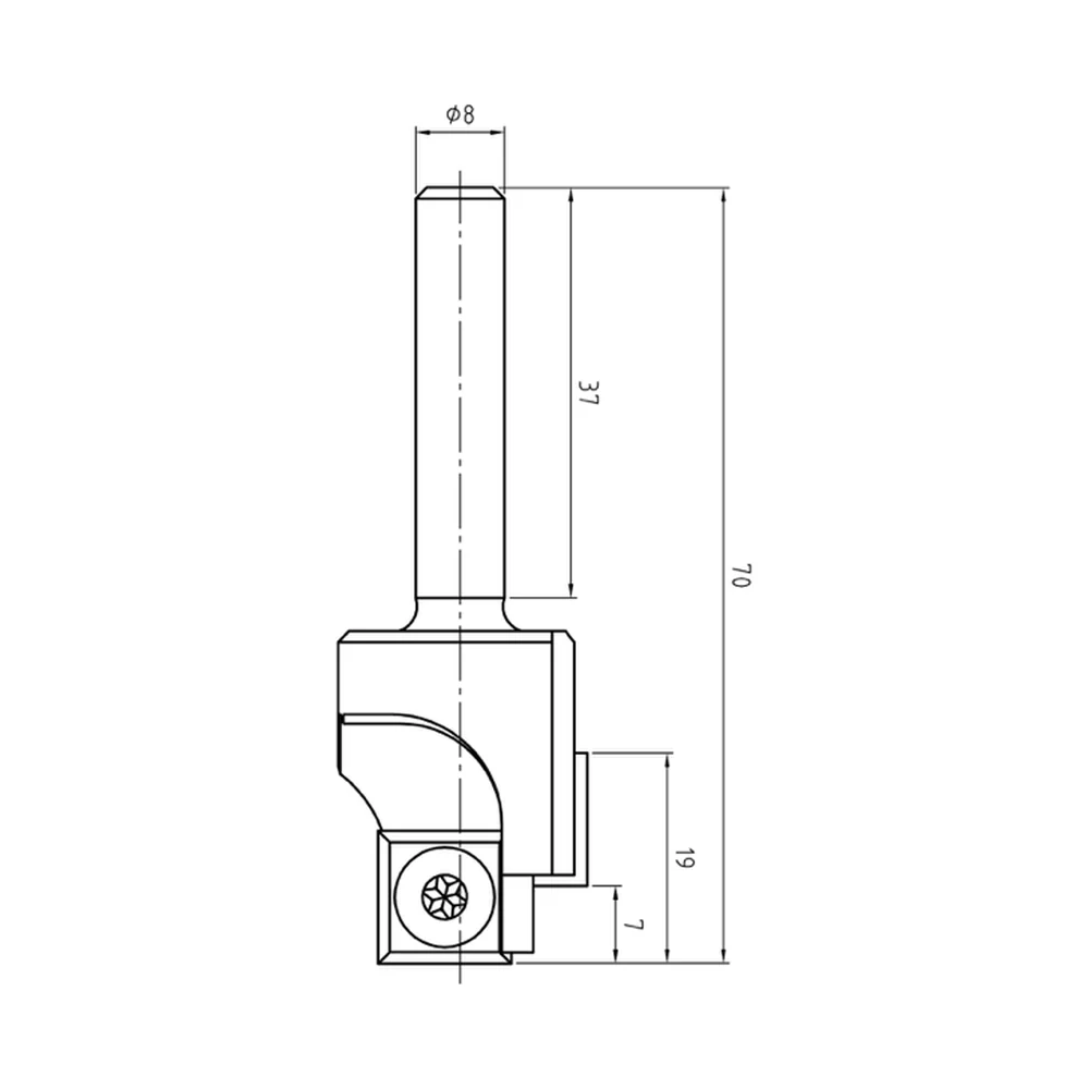 KEERMES GETRAPTE FREES Ø 24,3 X 15,3 MM, TL=70 MM, S=8 MM, HW JSO