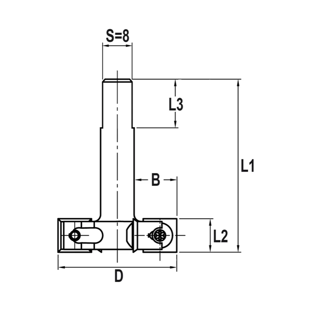 KEERMES SLOTKASTFREES Ø 44 X 12 MM, TL=62 MM, S=8 MM, HW JSO