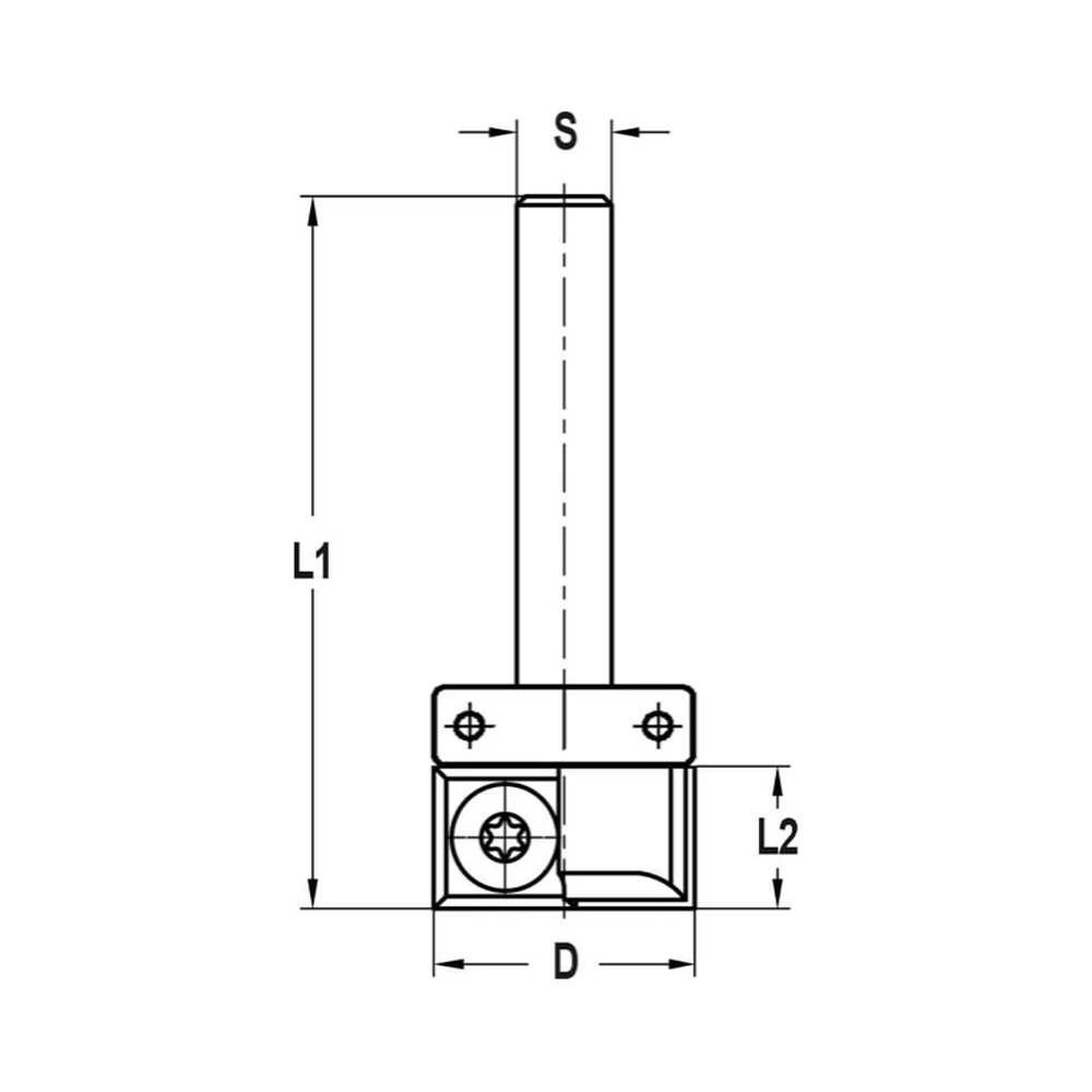KEERMESKANTENFREES RECHT Ø 22 X 12 MM, TL=60 MM, S=8 MM, HW JSO