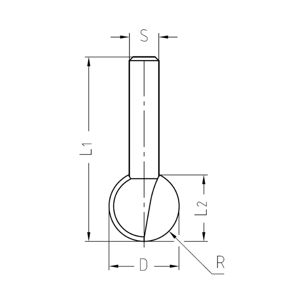 KOGELPROFIELFREES R=12,7 MM, TL=55 MM, S=8 MM, HW JSO