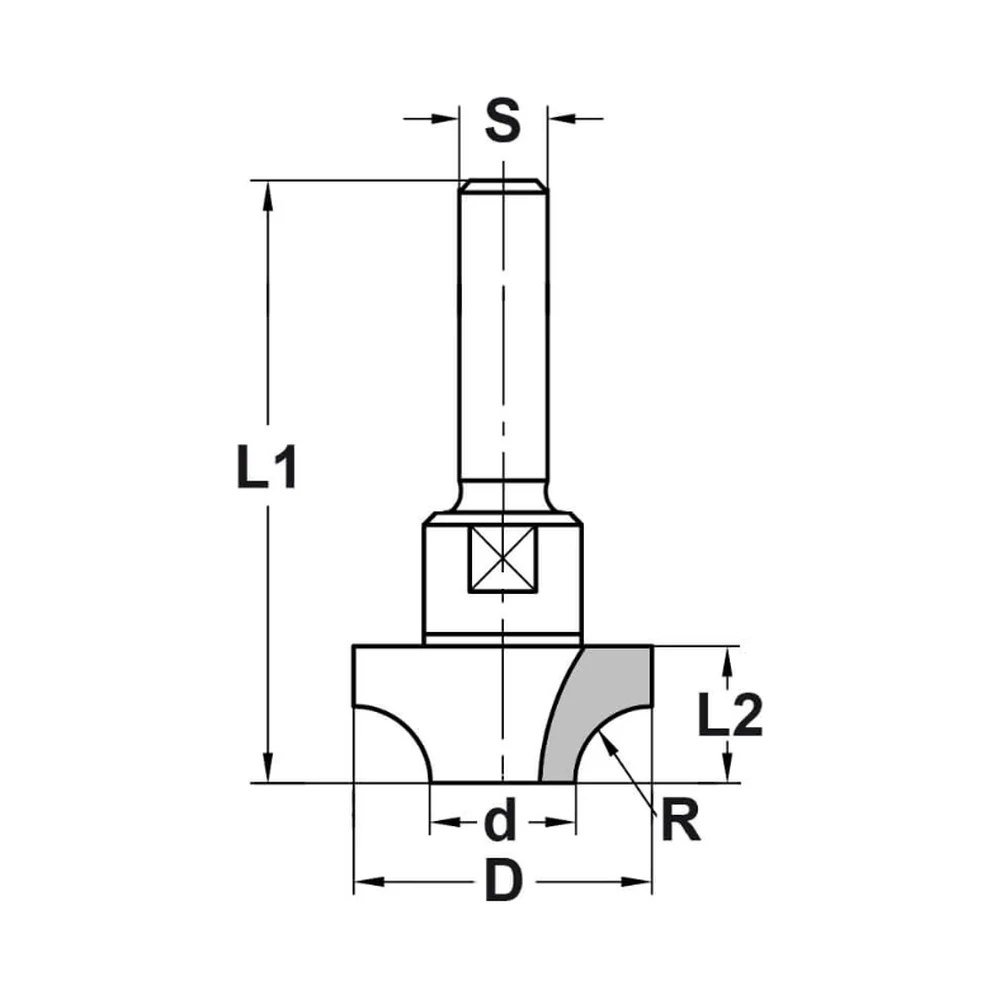 KWARTRONDPROFIELFREES R=4,0 MM ZONDER LAGER, D=20 MM, S=8 MM, HW JSO