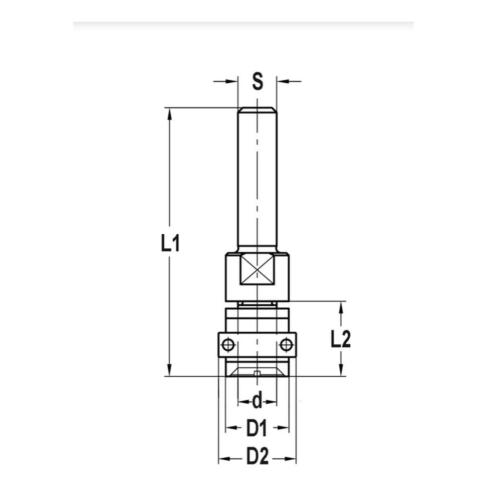 SPINDEL MET VLAKKE ONDERKANT EN LAGER, OPNAME (D) 8,0 MM, L2=15 MM, S=8 MM, HW JSO