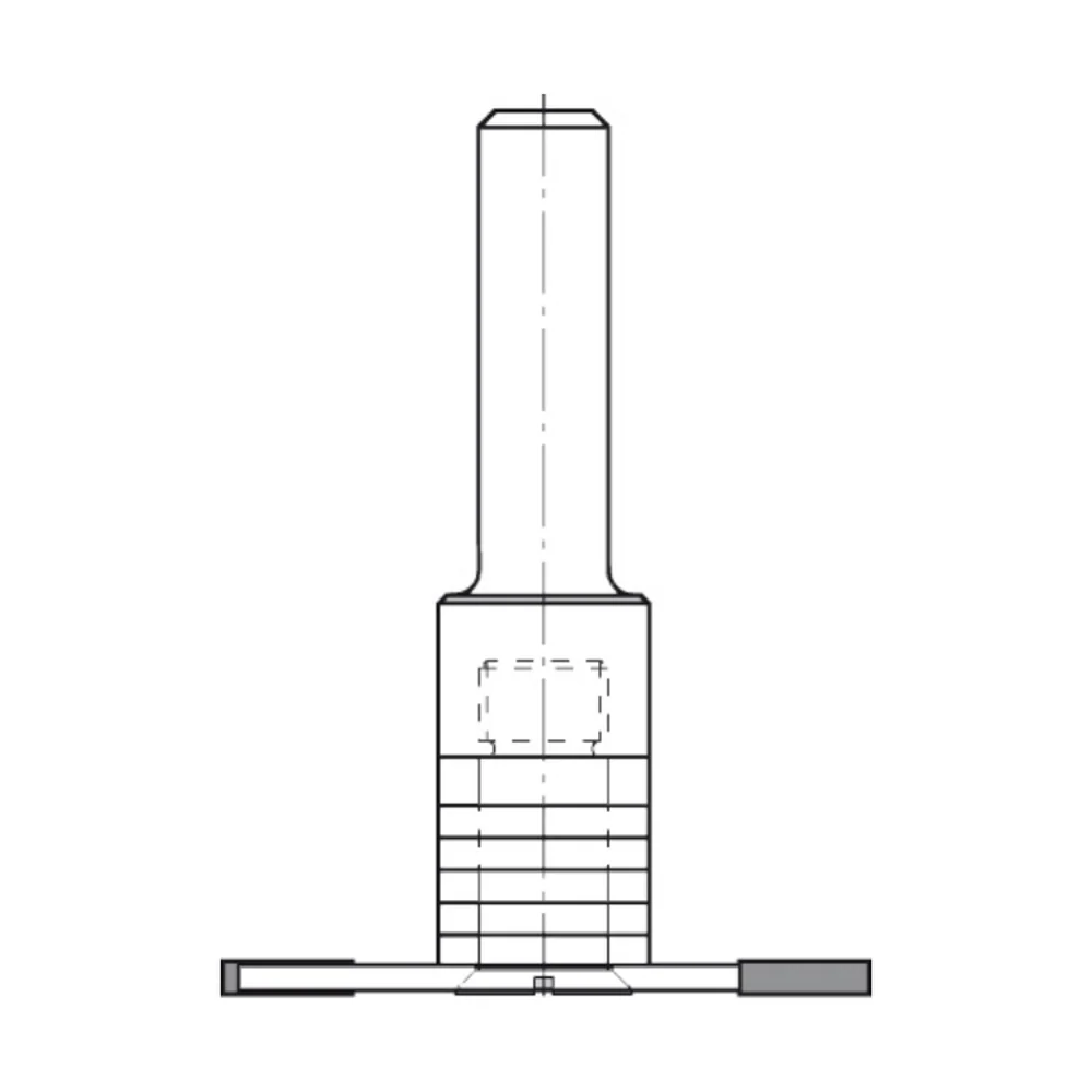 SPINDEL MET VLAKKE ONDERKANT, OPNAME (D) 8,0 MM, L2=15 MM, S=12 MM, HW JSO