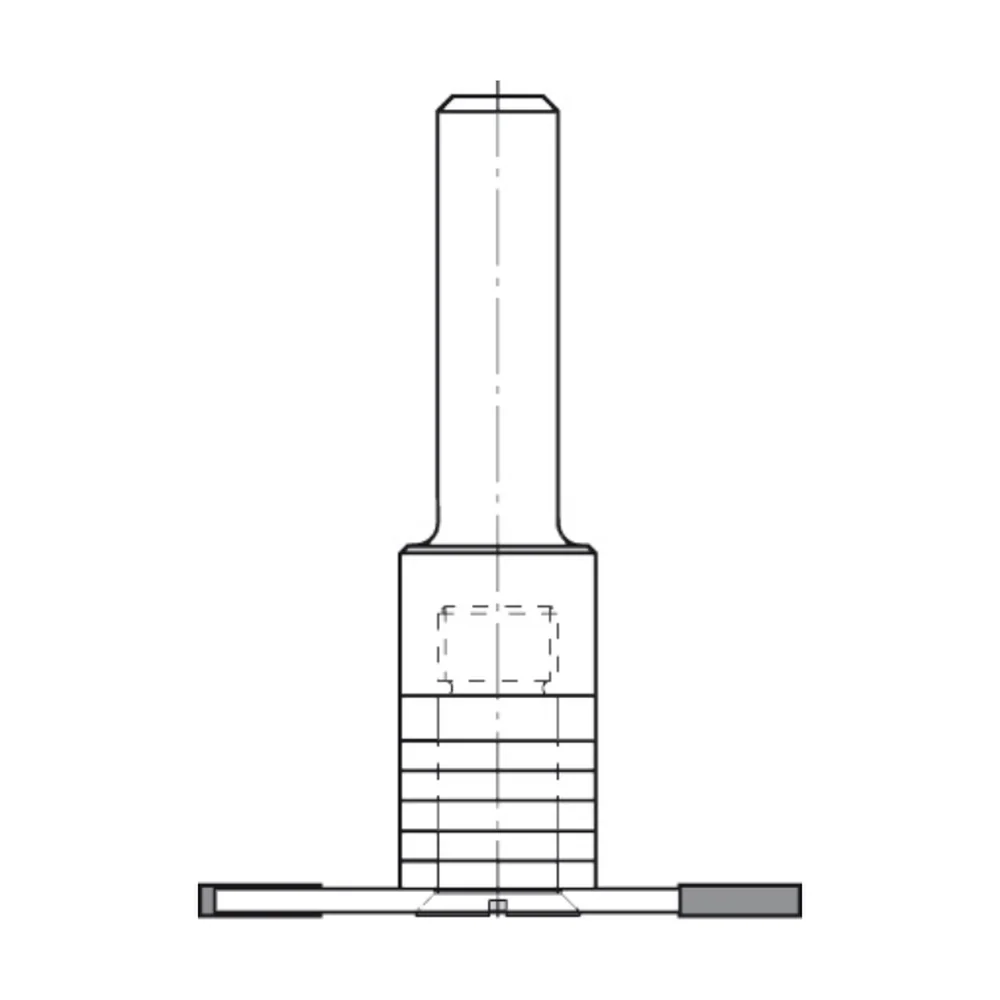 SPINDEL MET VLAKKE ONDERKANT, OPNAME (D) 8,0 MM, L2=15 MM, S=12 MM, HW JSO