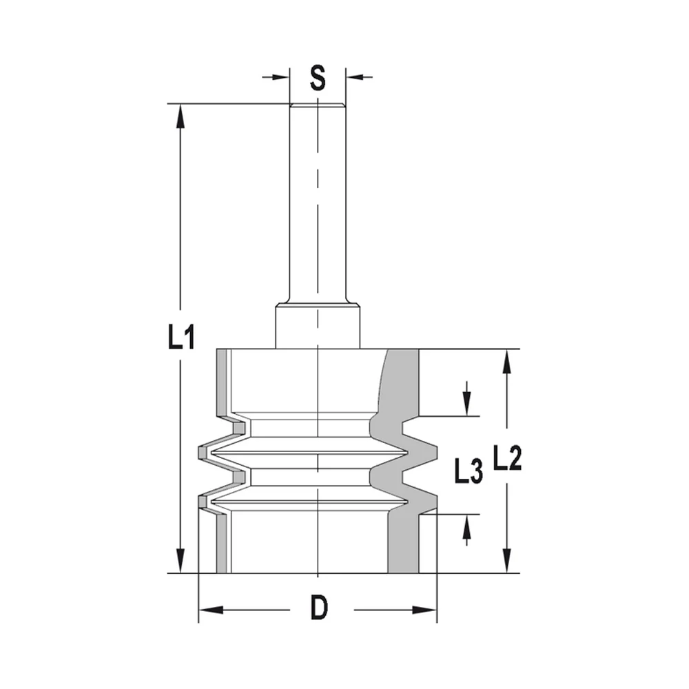 VERLIJMFREES D=34 MM, L2=32 MM, S=12 MM, HW JSO