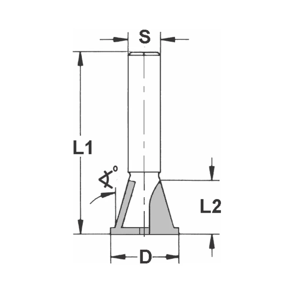 ZWALUWSTAARTFREES 15° MET VOORRITSER, D=14,3 MM, S=8 MM, HW JSO