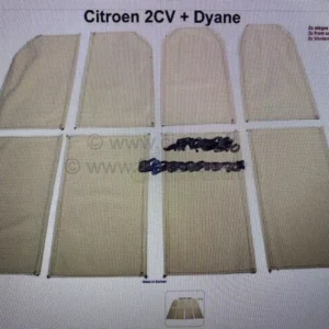 Jute matten, Citroën 2cv en Dyane, complete set voor twee voorstoelen en een achterbank