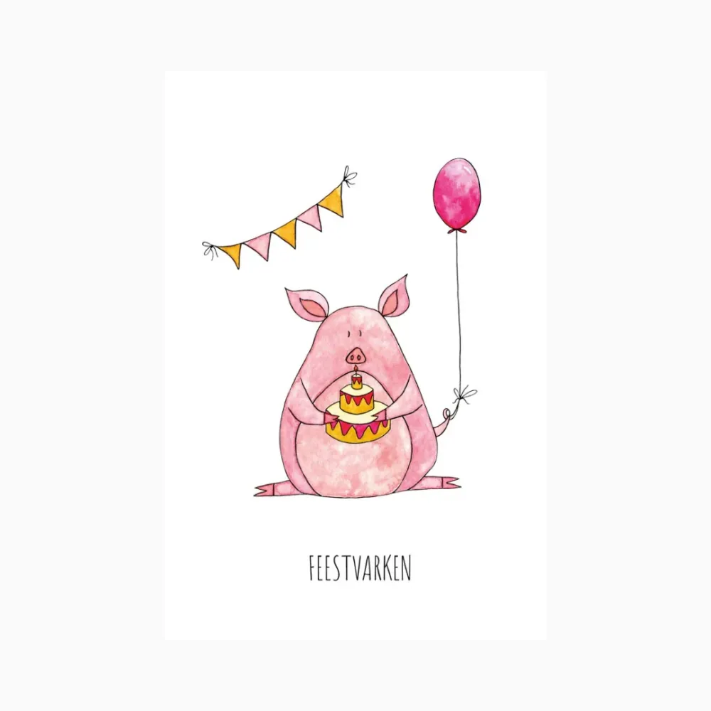 Kaart Feestvarken Juulz Illustrations & Design