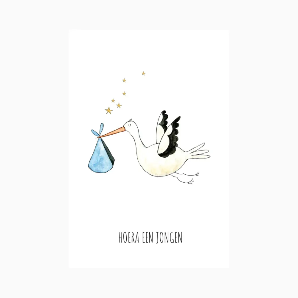 Kaart hoera een jongen Juulz Illustrations & Design