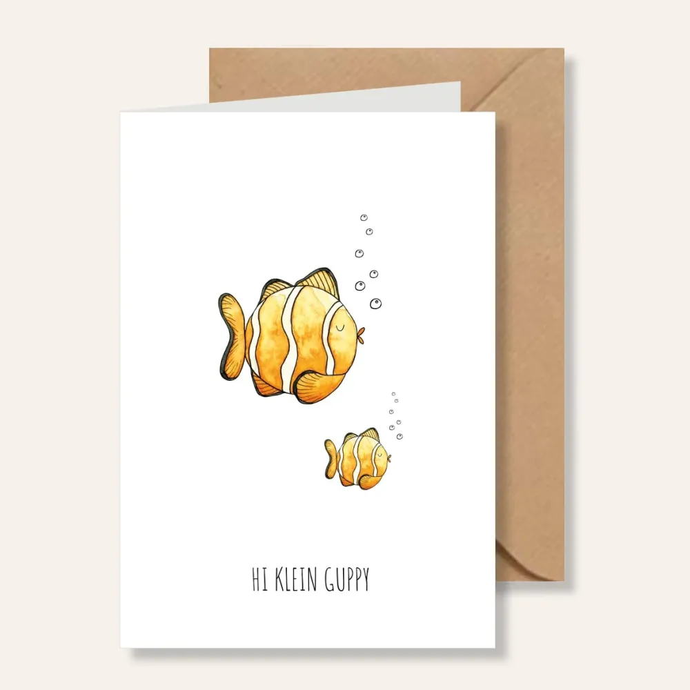 Kaart hi klein guppy Juulz Illustrations & Design