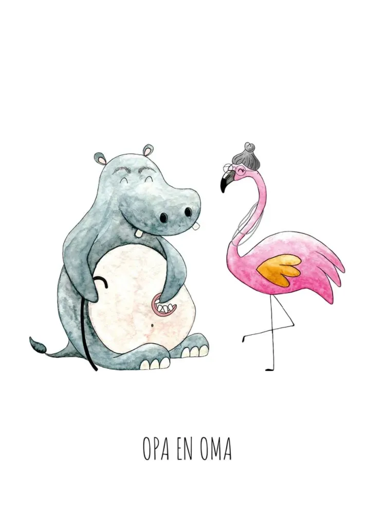 Kaart opa en oma Juulz Illustrations & Design