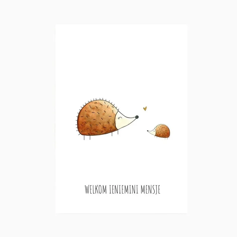 Kaart welkom ieniemini mensje Juulz Illustrations & Design