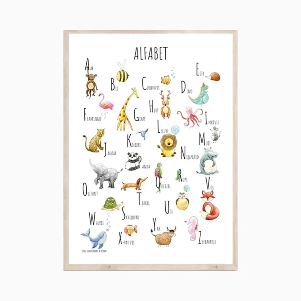 Kinderposter alfabet - Juulz Illustrations Juulz Illustrations & Design