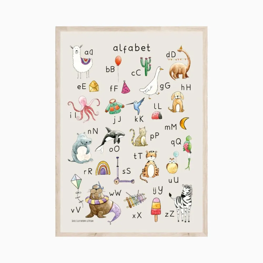 Kinderposter alfabet schooleditie - Juulz Illustrations Juulz Illustrations & Design