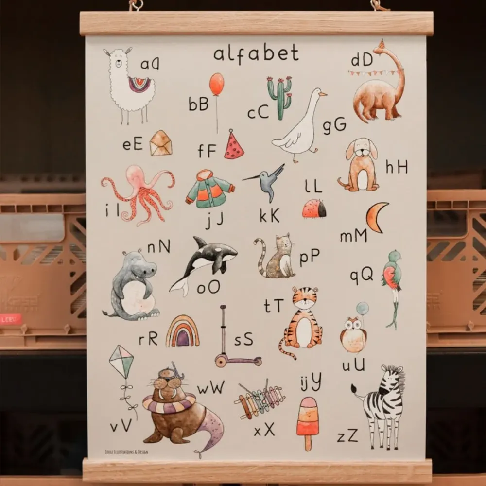 Kinderposter alfabet schooleditie - Juulz Illustrations Juulz Illustrations & Design