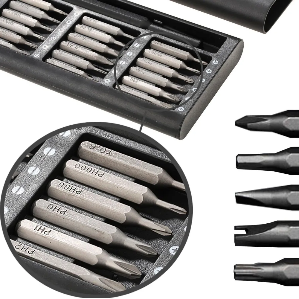 Kit de tournevis magnétique 24 embouts (aluminium)